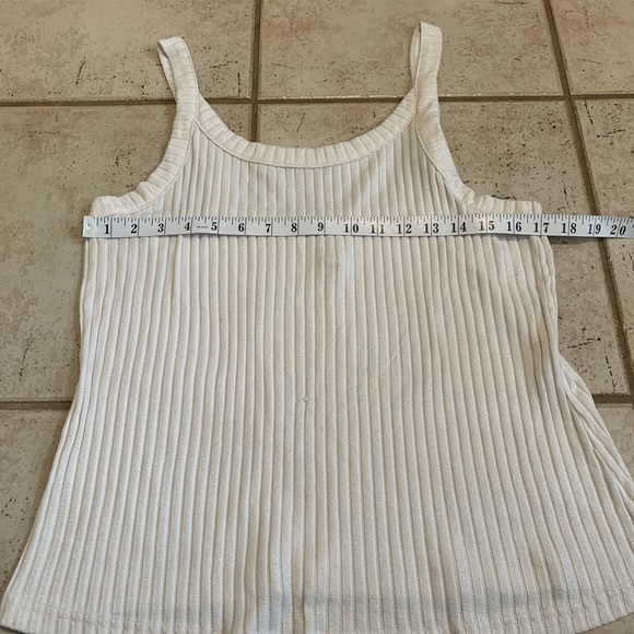 George Ribbed Tank Top Cream/Off-White Size XL - Picture 3 of 6